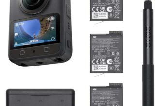 DJI Osmo 360 Adventure Combo, 360 Action Camera 1-Inch 360 Imaging, Extended Battery Life With 3 Batteries
