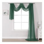 DONREN Dark Hunter Green Sheer Window Scarf Valance, 1 Panel