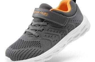DREAM PAIRS Kids Fashion Trainers Grey/Orange Little Kid Size 10