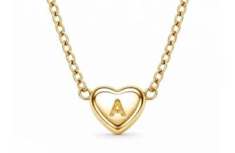 Dainty Heart Initial Necklace – Silver or Gold