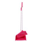 Daisy Pink Broom with Long Handle and Dustpan