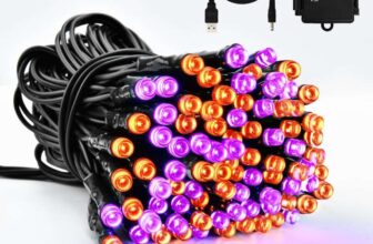Dalugo Battery String Lights, 5M 50LED USB Orange Purple String Lights