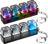 Dandin 2 Pcs Keyboard Fidget Toy, Fidget Toys for Adults, Fidgets Keychain Keyboard Clicker with LED Light, Anxiety Relief for Adults, Stress Relief Toys Decompression Gift 3D Printed
