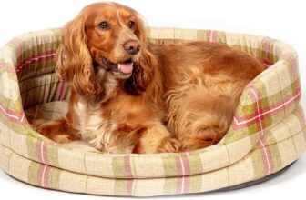 Danish Design Newton Moss Orange Brown Check Machine Washable Dog/Puppy Slumber Bed 40 Inch