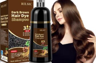 Dark Brown Hair Dye Shampoo 3 in 1 for Grey Hair Coverage, Men Women