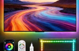 Daymeet Led Lights for TV, 3M TV Led Backlight Lights for 32-60 inch Monitor, USB Light Strip Behind Lighting, RGBIC with Remote, Music Sync Bluetooth APP Control