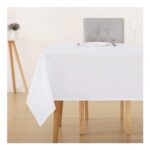 Deconovo White Wipeable Tablecloth, Rectangular, 54 X 79 Inch