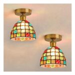 Dellemade Pack of 2 Flush Mount Ceiling Lights, Clear Glass