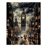 Diamond Art Kits for Adults Streetscape Rainy Night 30×40 Cm