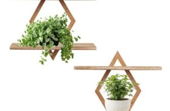 Diamond-Shaped Floating Shelves, 2-Pack, Solid Wood