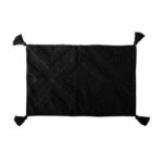 Diamond Tassel Woven Rug – Black
