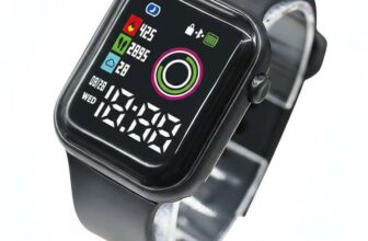 Digital Smart Watch, LED Display, Square Case, 3BAR Water Resistance, Flexible Band, 40mm Dial, Black, Unisex – Sold by GTE Ltd / FBA