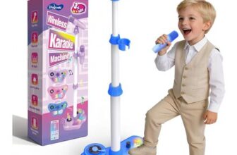 Dislocati Karaoke Machine for Kids with 2 Microphones, Bluetooth Speaker