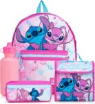 Disney Lilo & Stitch Kids Backpack 4 Piece School Set Backpack, Lunch Box, Pencil Case & Water Bottle Back to School Set