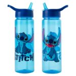 Disney Stitch Water Bottle Flip Up Straw 600ml