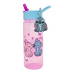 Disney Stitch and Angel 500ml Kids Water Bottle with Straw
