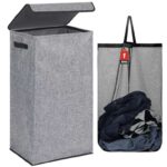 Dokehom Collapsible Laundry Hamper with Lid and Removable Laundry Bags 100L