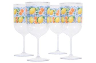 Dolce Vita Multicolour Printed Wine Glass 4 Pack