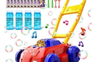 Doloowee Red and Blue Bubble Lawn Mower for Toddlers