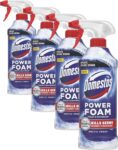 Domestos Power Foam Arctic Fresh Toilet & Bathroom Cleaner Spray sprays upside down & eliminates 99.99% of germs for cleaning inside the toilet & around bathroom 450 ml (Pack of 4)