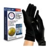 Dr. Arthritis Full-Length Gloves with Handbook, Copper Compression, Black, L