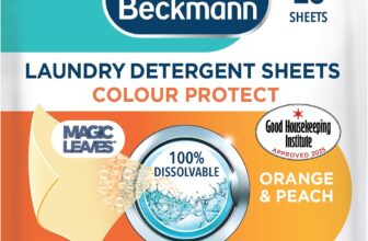 Dr. Beckmann Laundry Detergent Sheets, Colour Protect, 25 Sheets Convenient and pre-dosed Laundry Detergent sheets, with Magic Leaves Technology, 100% dissolvable, easy to use, less plastic