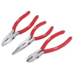 Draper Redline 3 Piece 160mm Plier Set PVC Dipped Handles Hand Tools Kit