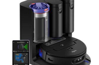 Dyson SpotScrub AI Wet Robot Vacuum with Mop – 18,000 PA – 200m runtime – AI Stain Elimination – Hardfloors & 4 Carpet Suction Boost