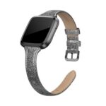 EDIMENS Genuine Leather Strap for Fitbit Versa Series (Glitter Black)