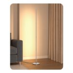 EDISHINE LED Floor Lamp, 146cm, Dimmable, Minimalist, Silver