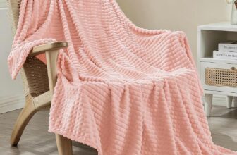 EMME Fleece Throw Blanket for Sofa, Soft, Fluffy, 3D Touch Experience, Warm Cozy Throw, Versatile Single Flannel Blanket for Bed, Couch, Sofa, Armchairs, OEKO-TEX (Pink, 130x150cm)