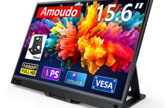 EXCLUSIVEAmoudo 15.6 Inch Portable Monitor FHD IPS USB-C HDMI, Built-in Stand, VESA Mount w/code ANNEITA LIMITED4 Store Limited UK Stock