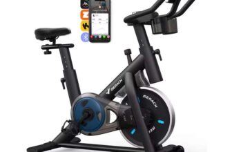 EXCLUSIVEMERACH Exercise Bike – Dual-Triangle Frame / 15 lbs flywheel / App support w/code PayPal MERACH Official Store