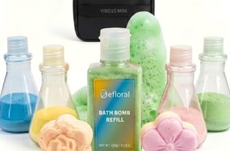 Efloral Bath Bomb Science Kit for Kids – 7-Pack DIY Bath Potions with Refill & Storage Bag, Fizzy STEM Experiment Gift Set, Organic & Skin-Safe Bath Treats for Birthday, Christmas, Girls & Boys (BK)