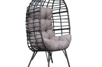 Egg-Shaped Rattan Tufted Lounge Chair