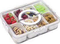 Eidoct Divided Serving Tray with Lid & Handle, Snack Box with 8 Snack Tray