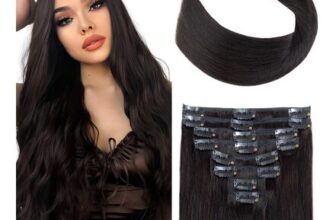 Elailite Clip-in Hair Extensions, Real Human Hair, 14in, 8pcs, 1B