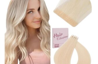 Elailite Tape-in Hair Extensions, Remy Human Hair, 20 Inch Blonde
