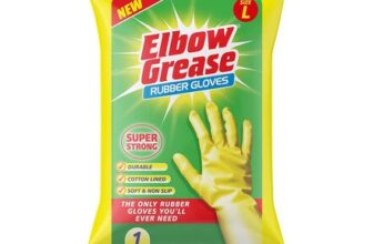 Elbow Grease Rubber Gloves, Cotton-Lined, Large, Non-Slip