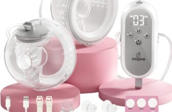 Electric Breast Pump Wearable HandsFree 4Modes 12Levels 300mmHg Gray 80g Double Breast Pump, Rechargeable, Comfortable Quiet Portable Design, Leak-Proof Seal, 21/24mm Flange, Memory Function