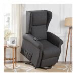 Electric Riser Recliner Lift Chair with 2 Pockets, Dark Grey