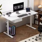 Electric Standing Desk, Height Adjustable Electric Computer Desk, USB Charging Port Drawer – W/Code – Sold by Mcc Outlet Store