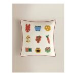 Embroidered Grocery Items Cushion