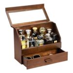 Emfogoo Wooden Perfume Organizer for Men with Drawer