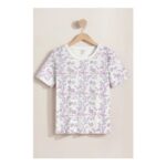 Enorsia Crayon Leaf Combed Cotton Relax Fit T-Shirt
