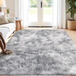 Enyhom Fluffy Washable Rugs Living Room Large 160×230 cm, Grey, Anti Slip