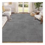 Enyhom Shaggy Area Rug – Soft Indoor, Non Slip, Grey, Washable