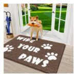 Enyhom Washable Indoor Door Mat 60×90 Cm Non-Slip Absorbent Brown