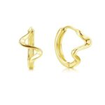 Estrellique Twisted Wave Hoops, Sterling Silver Huggie Earrings for Women