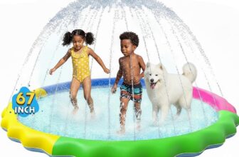 Evereden 67 Splash Pad for Kids, Non-Slip Summer Outdoor Water Toys Sprinkler Pool for Kids Outdoor Play, Scratch Resistant Thicken Dog Splash Pad, Fountain Play Mat for Kid Toddl